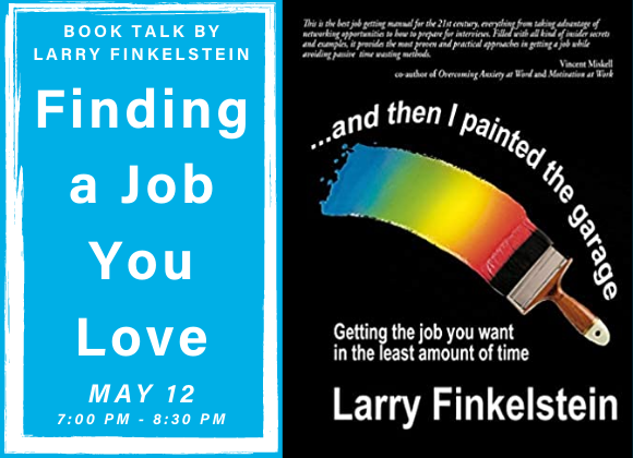 Larry Finkelstein book talk, May 12 7 to 8:30 PM